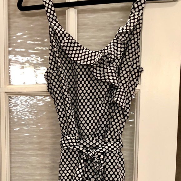 White House Black Market Dresses & Skirts - WHBM: Black and White polka dot strap dress.